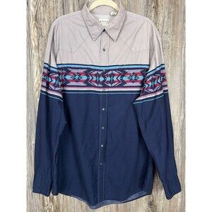 Vintage Roper Western Shirt Mens 2XL Button Up Aztec Southwestern Cowboy‎ Core